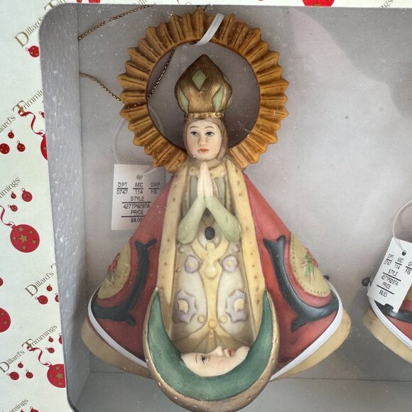 Virgin Mary Christmas Ornaments Set Of 2 Dillards Trimmings - Picture 2 of 4